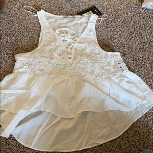 White lace tank